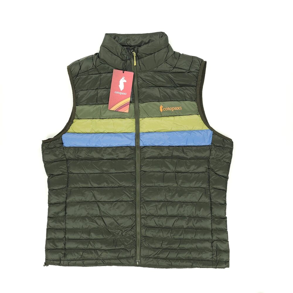 NWT Cotopaxi Fuego Down Vest Woods Stripes Puffer Outdoor Gorpcore Athleisure